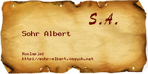 Sohr Albert névjegykártya